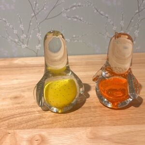 Vintage Handblown Art Glass Bird Figurines- Set of 2